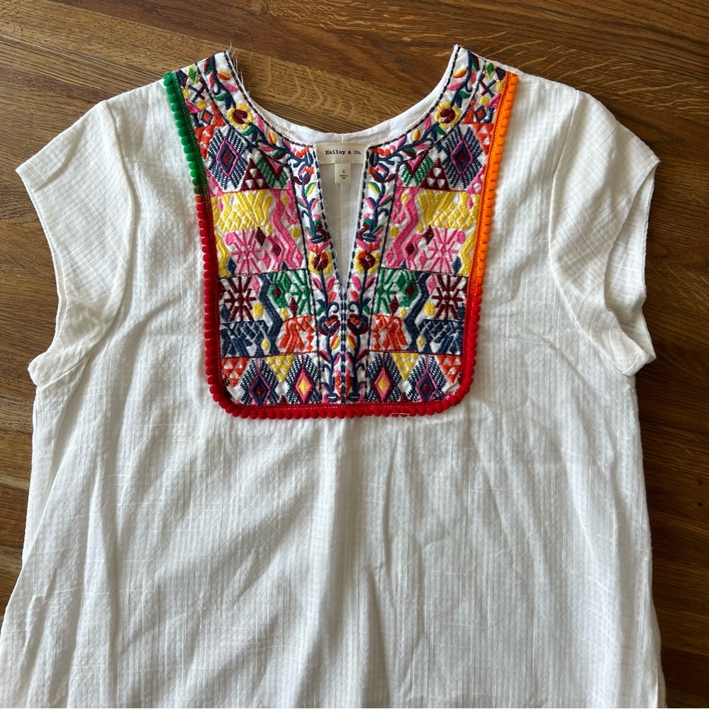 Embroidered White Dress